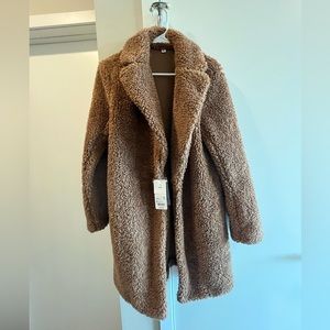 COPY - Uniqlo, brown teddy coat, size small